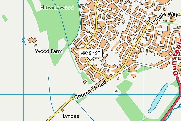 MK45 1ST map - OS VectorMap District (Ordnance Survey)