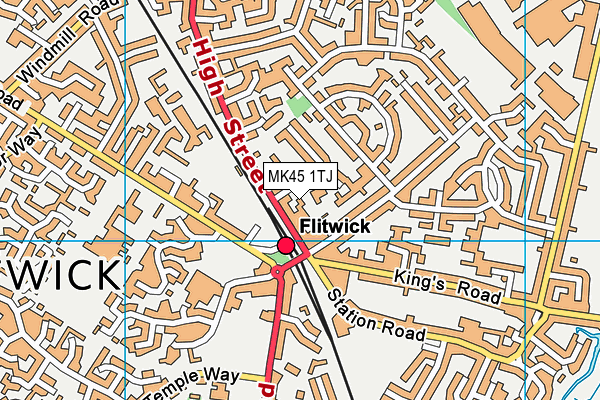 MK45 1TJ map - OS VectorMap District (Ordnance Survey) MK45 1TJ map - OS VectorMap District (Ordnance Survey)
