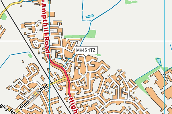 MK45 1TZ map - OS VectorMap District (Ordnance Survey) MK45 1TZ map - OS VectorMap District (Ordnance Survey)