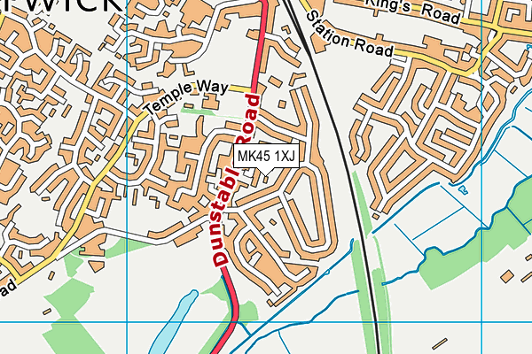 MK45 1XJ map - OS VectorMap District (Ordnance Survey)