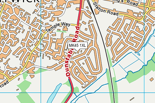MK45 1XL map - OS VectorMap District (Ordnance Survey)