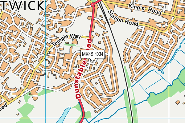 MK45 1XN map - OS VectorMap District (Ordnance Survey) MK45 1XN map - OS VectorMap District (Ordnance Survey)