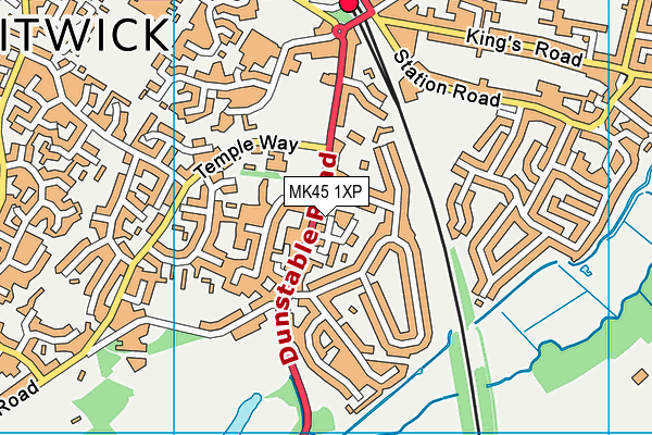 MK45 1XP map - OS VectorMap District (Ordnance Survey) MK45 1XP map - OS VectorMap District (Ordnance Survey)