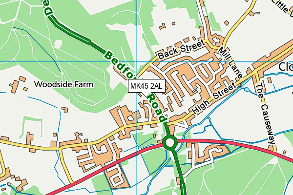 MK45 2AL map - OS VectorMap District (Ordnance Survey)