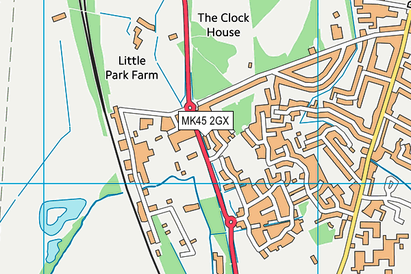 MK45 2GX map - OS VectorMap District (Ordnance Survey)