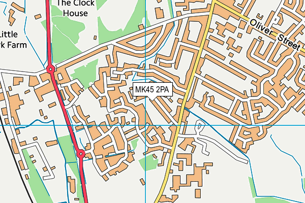 MK45 2PA map - OS VectorMap District (Ordnance Survey)