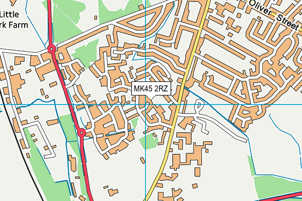 MK45 2RZ map - OS VectorMap District (Ordnance Survey) MK45 2RZ map - OS VectorMap District (Ordnance Survey)