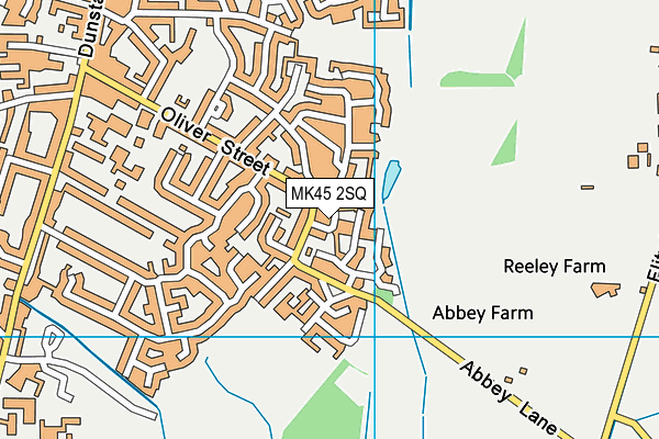 MK45 2SQ map - OS VectorMap District (Ordnance Survey)