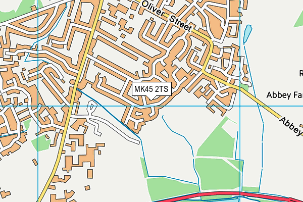 MK45 2TS map - OS VectorMap District (Ordnance Survey)