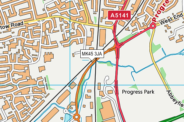 MK45 3JA map - OS VectorMap District (Ordnance Survey) MK45 3JA map - OS VectorMap District (Ordnance Survey)