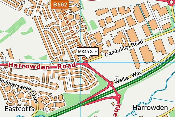 MK45 3JF map - OS VectorMap District (Ordnance Survey) MK45 3JF map - OS VectorMap District (Ordnance Survey)