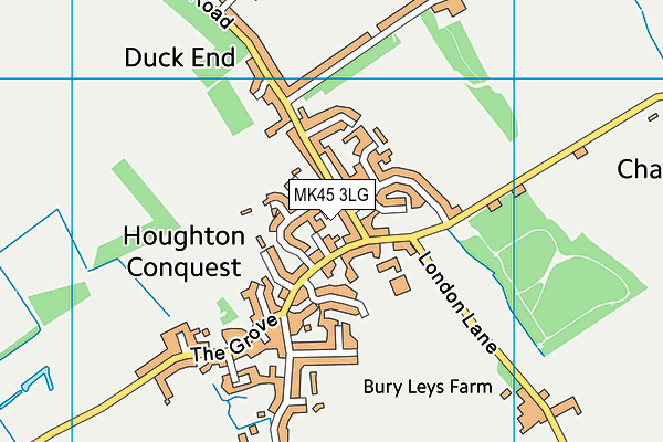 MK45 3LG map - OS VectorMap District (Ordnance Survey)