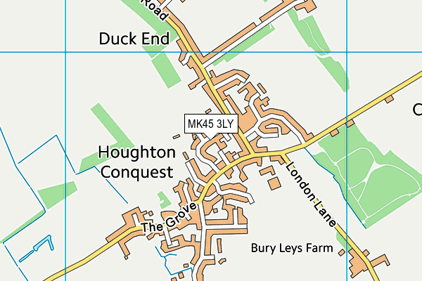 MK45 3LY map - OS VectorMap District (Ordnance Survey)