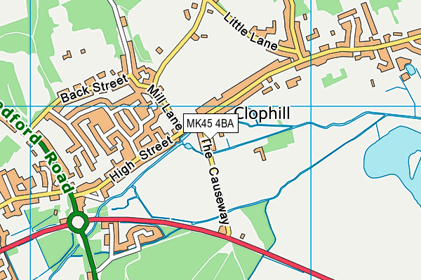 MK45 4BA map - OS VectorMap District (Ordnance Survey)