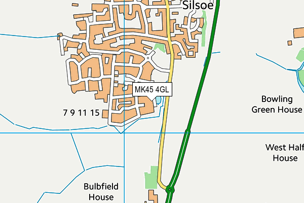 MK45 4GL map - OS VectorMap District (Ordnance Survey)