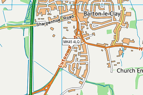 MK45 4LQ map - OS VectorMap District (Ordnance Survey)