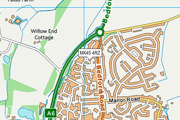 MK45 4RZ map - OS VectorMap District (Ordnance Survey)