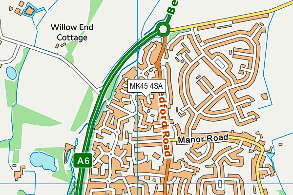 MK45 4SA map - OS VectorMap District (Ordnance Survey)