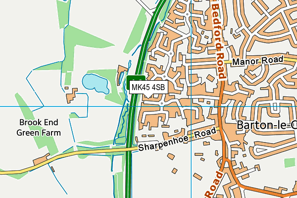 MK45 4SB map - OS VectorMap District (Ordnance Survey)