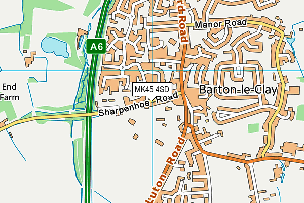 MK45 4SD map - OS VectorMap District (Ordnance Survey)