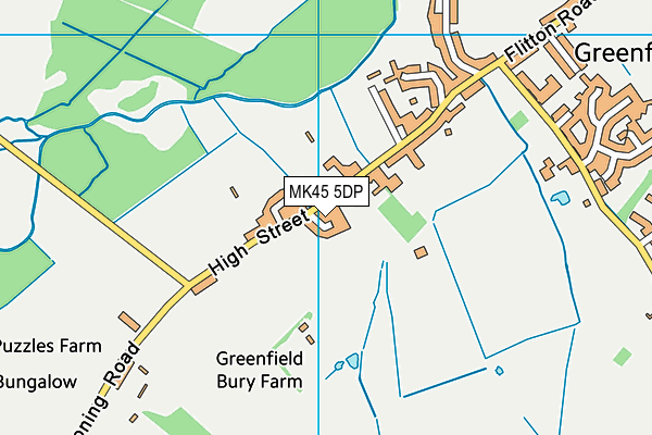 MK45 5DP map - OS VectorMap District (Ordnance Survey)