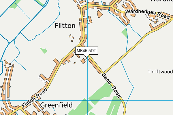 MK45 5DT map - OS VectorMap District (Ordnance Survey) MK45 5DT map - OS VectorMap District (Ordnance Survey)