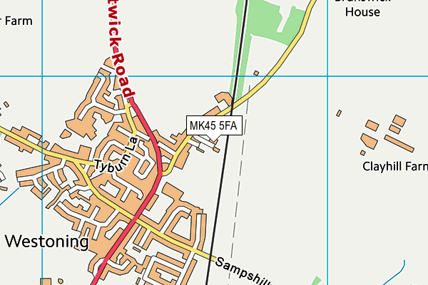 MK45 5FA map - OS VectorMap District (Ordnance Survey) MK45 5FA map - OS VectorMap District (Ordnance Survey)