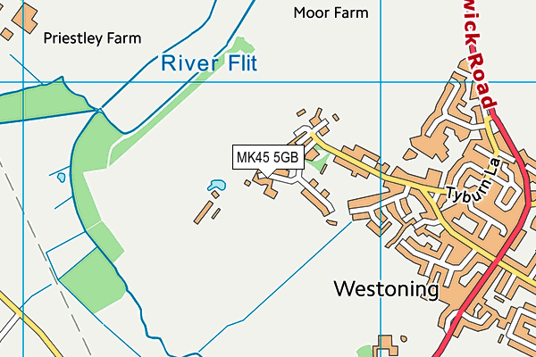 MK45 5GB map - OS VectorMap District (Ordnance Survey)
