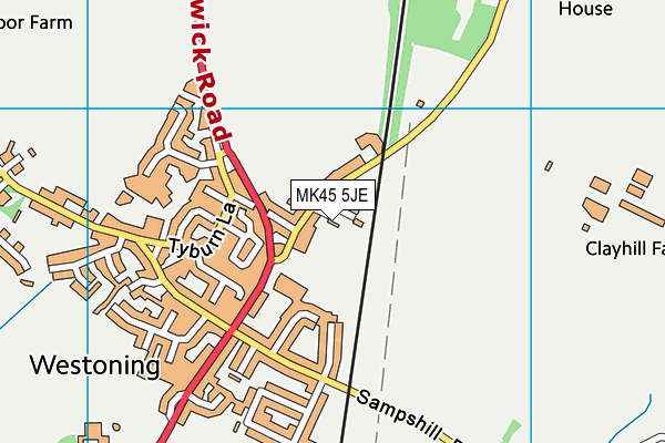 MK45 5JE map - OS VectorMap District (Ordnance Survey) MK45 5JE map - OS VectorMap District (Ordnance Survey)