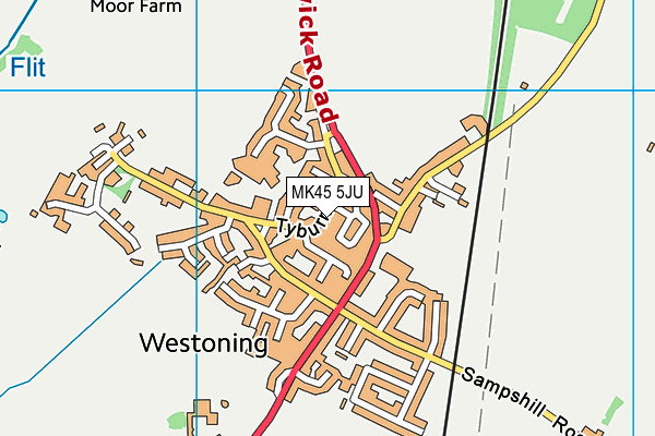 MK45 5JU map - OS VectorMap District (Ordnance Survey)