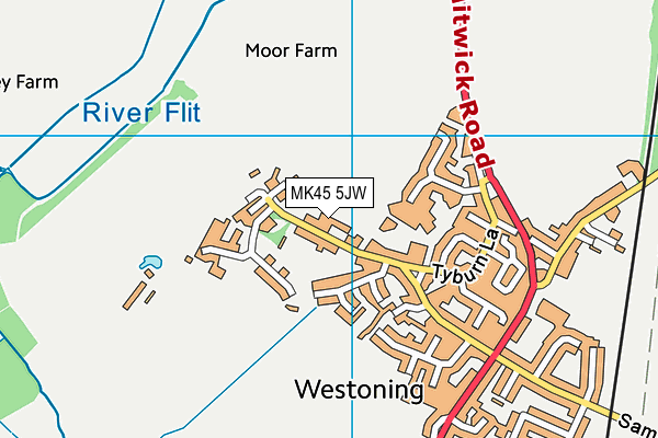 MK45 5JW map - OS VectorMap District (Ordnance Survey) MK45 5JW map - OS VectorMap District (Ordnance Survey)