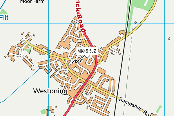 MK45 5JZ map - OS VectorMap District (Ordnance Survey) MK45 5JZ map - OS VectorMap District (Ordnance Survey)