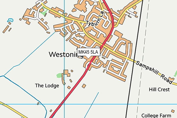 MK45 5LA map - OS VectorMap District (Ordnance Survey)