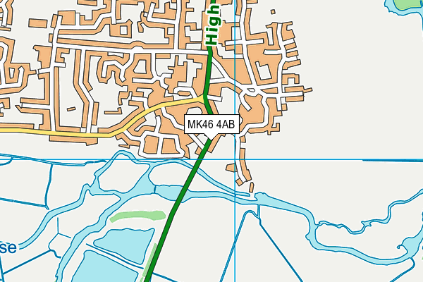 MK46 4AB map - OS VectorMap District (Ordnance Survey)