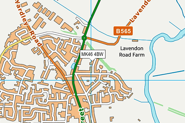 MK46 4BW map - OS VectorMap District (Ordnance Survey) MK46 4BW map - OS VectorMap District (Ordnance Survey)