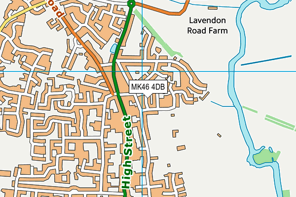 MK46 4DB map - OS VectorMap District (Ordnance Survey)