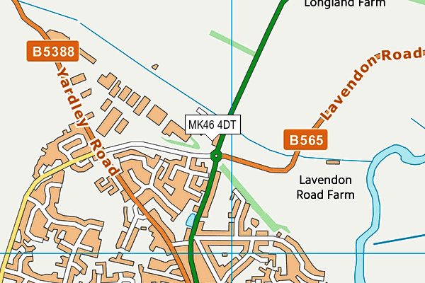 MK46 4DT map - OS VectorMap District (Ordnance Survey) MK46 4DT map - OS VectorMap District (Ordnance Survey)