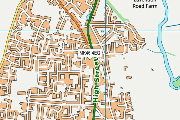 MK46 4EQ map - OS VectorMap District (Ordnance Survey)
