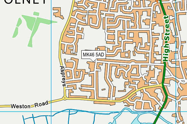 MK46 5AD map - OS VectorMap District (Ordnance Survey)