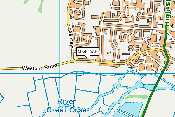 MK46 5AF map - OS VectorMap District (Ordnance Survey) MK46 5AF map - OS VectorMap District (Ordnance Survey)