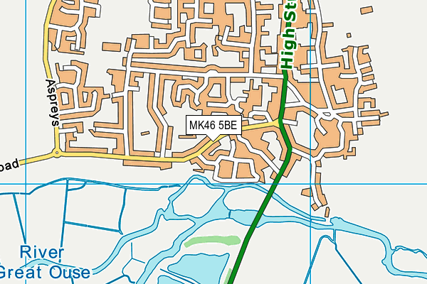 MK46 5BE map - OS VectorMap District (Ordnance Survey)
