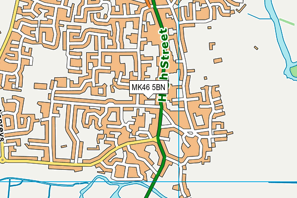 MK46 5BN map - OS VectorMap District (Ordnance Survey) MK46 5BN map - OS VectorMap District (Ordnance Survey)