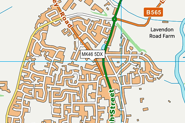 MK46 5DX map - OS VectorMap District (Ordnance Survey) MK46 5DX map - OS VectorMap District (Ordnance Survey)