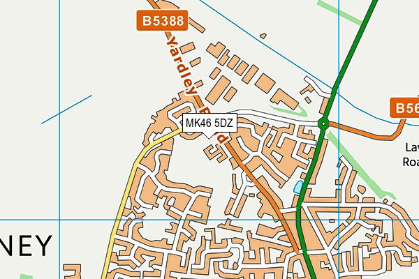 MK46 5DZ map - OS VectorMap District (Ordnance Survey) MK46 5DZ map - OS VectorMap District (Ordnance Survey)