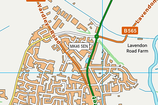 MK46 5EN map - OS VectorMap District (Ordnance Survey)