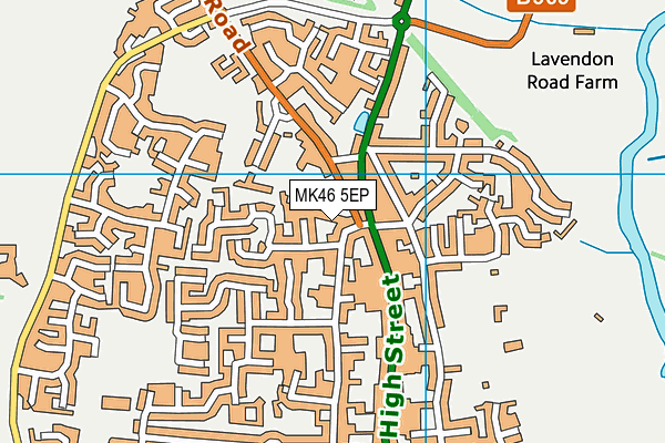 MK46 5EP map - OS VectorMap District (Ordnance Survey)