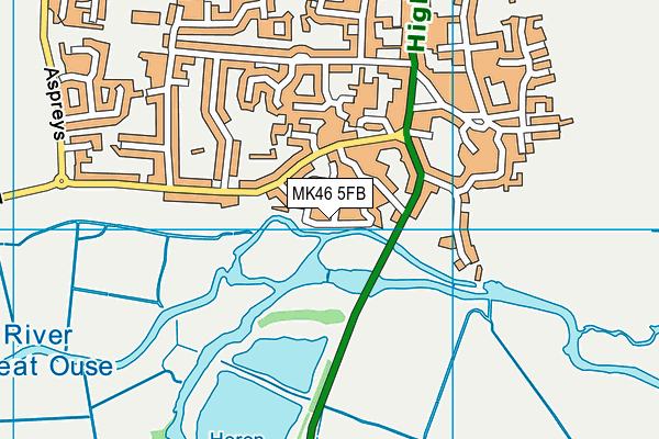 MK46 5FB map - OS VectorMap District (Ordnance Survey) MK46 5FB map - OS VectorMap District (Ordnance Survey)