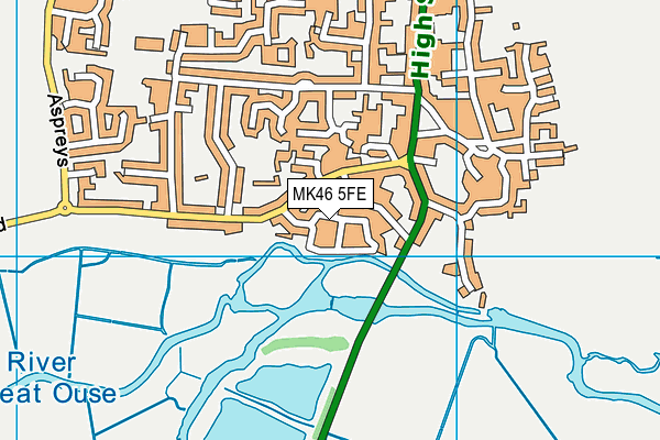 MK46 5FE map - OS VectorMap District (Ordnance Survey) MK46 5FE map - OS VectorMap District (Ordnance Survey)