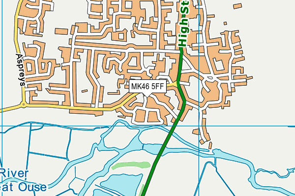 MK46 5FF map - OS VectorMap District (Ordnance Survey) MK46 5FF map - OS VectorMap District (Ordnance Survey)