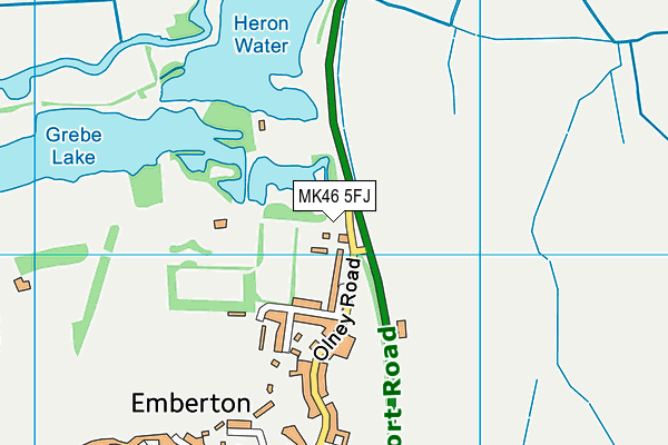 MK46 5FJ map - OS VectorMap District (Ordnance Survey)